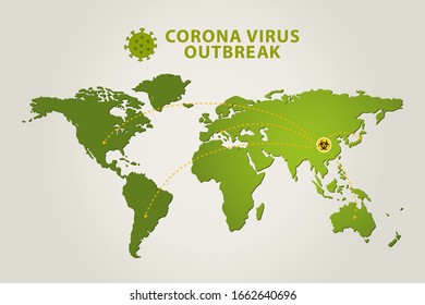 Weltkarte zur Verbreitung des Corona-Virus COVID-19