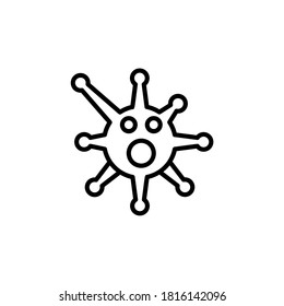 Corona-Virus-Umriss-Symbol. Corona-Virus-Vektorgrafik auf weißem Hintergrund
