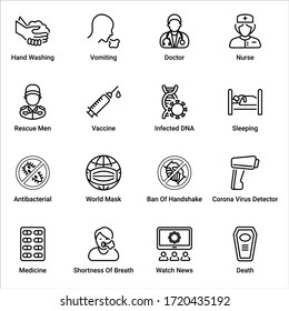 Corona Virus outline Icons - stroke, vector