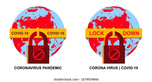 Corona virus pandemic globe lockdown