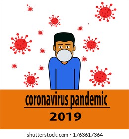 corona virus pandemic vector. viral pandemic in the world