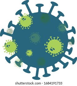 Corona virus pattern, bacterium background. Covid-19