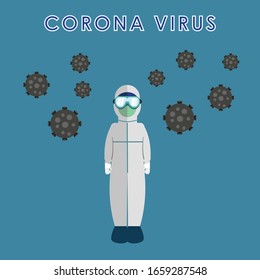 
The Corona Virus Phenomenon. Illustration Of The Corona Virus Medical Team In Wuhan China