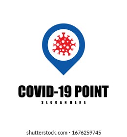 Corona virus with point logo vector illustration design template
