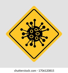 Corona Virus precaution sign. Lockdown Pandemic stop Novel Coronavirus outbreak covid-19. Vector, EPS, icon.