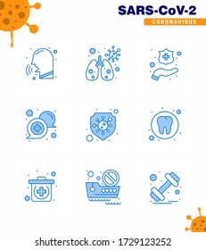 corona virus prevention. covid19 tips to avoid injury 9 Blue icon for presentation safety; support; protect hands; online; communication viral coronavirus 2019-nov disease Vector Design Elements
