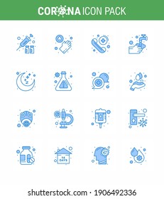 corona virus prevention. covid19 tips to avoid injury 16 Blue icon for presentation night; bubble; emergency; water; medical viral coronavirus 2019-nov disease Vector Design Elements