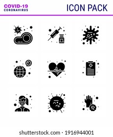 corona virus prevention. covid19 tips to avoid injury 9 Solid Glyph Black icon for presentation  virus; coronavirus; vaccine; bacteria; infection viral coronavirus 2019-nov disease Vector Design 