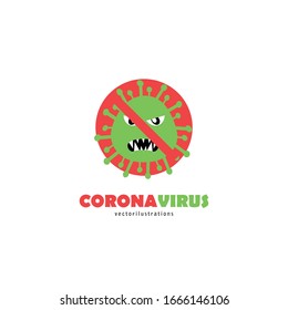 Corona Virus prevention ilustration of corona virus. Corona Virus in Wuhan, China, Global Spread, and Concept of Icon of Stopping Corona Virus