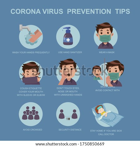 Corona Virus Prevention Tips Novel Corona Virus 2019 design vector. Do and Don