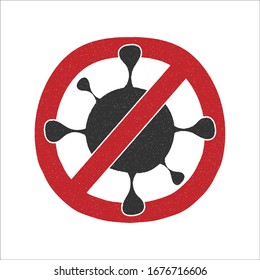 corona virus prevention vector design. digital hand drawn style. gain texture
