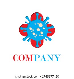 Icono del logotipo del vector de prevención de virus de Corona