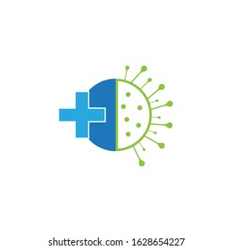 Corona virus protection logo vector