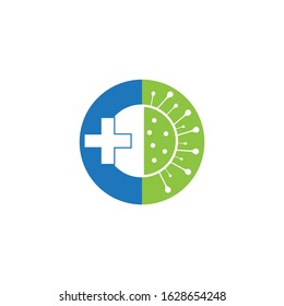 Corona virus protection logo vector