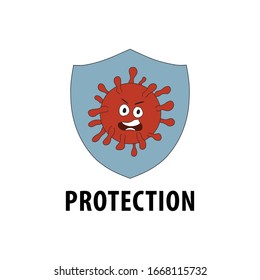 corona virus protection shield illustration 