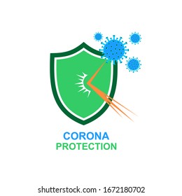 Corona virus protection symbol vector