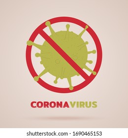 Corona virus protection symbol. Warning to be wary of the corona virus. Illustration of corona virus.