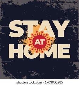 Corona Virus Quote. Stay at home. Inspirational Quote.