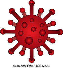 Corona virus red design in vector. Covid 19 