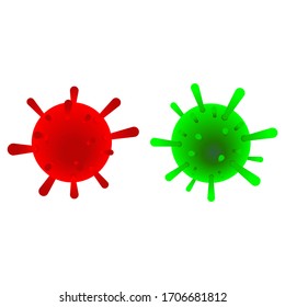 Corona virus Red and Green vector illustration 