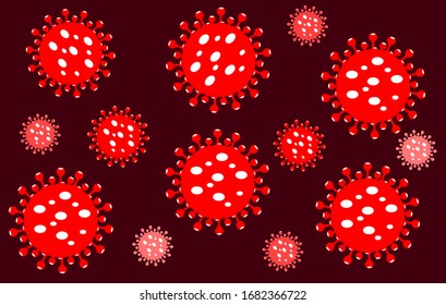 corona virus red orange vector art flat design, isolation, self quarantine, indoors, safety illustration logo, icon wallpaper, background