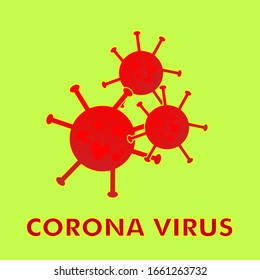 A CORONA VIRUS WITH THE RED VIRUS PARTICEL