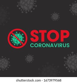 Corona virus with red stop sign and Concept of stopping corona virus. Pandemic and corona virus outbreaks.