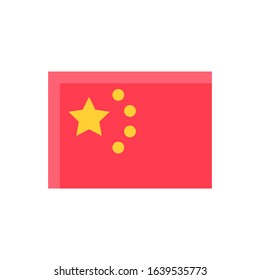 corona virus related Chinese flag with star vector vector in flat design,