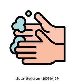 Corona Virus Related Hand Washing Vector With Editable Stroke