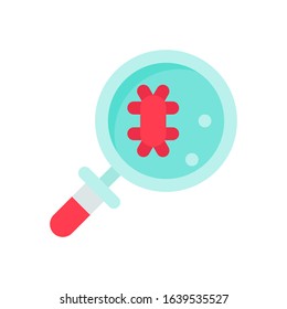 corona virus related magnifying glass with virus vector vector in flat design