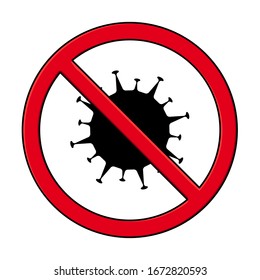 Corona Virus silhouette 2020. Corona Virus in Wuhan, China, Global Spread, and Concept of Icon of Stopping Corona Virus. Stop coronavirus concept. Vector illustration isolated on white background.