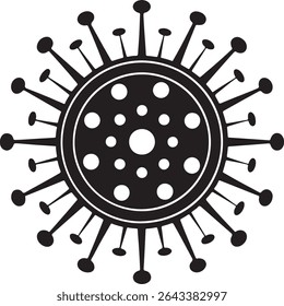 Corona Virus Silhouette Icon Design 