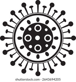 Corona Silhueta Vírus Ícone Design 