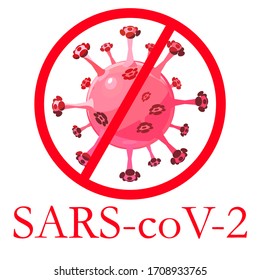 corona virus sing isolated on a white 