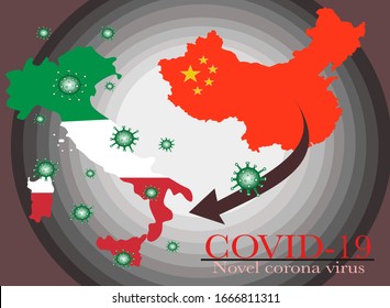 Corona virus spread in italy from China. Pray for italy. Corona outbreak. Covid19