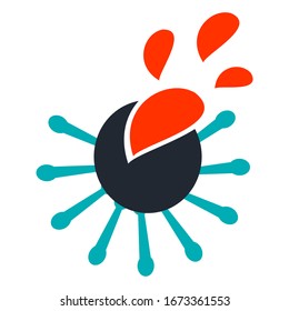 Corona virus spread logo design