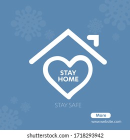 Corona virus Stay at home stay safe stop protect logo icon
