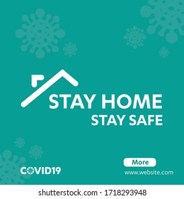 Corona virus Stay at home stay safe stop protect logo icon
