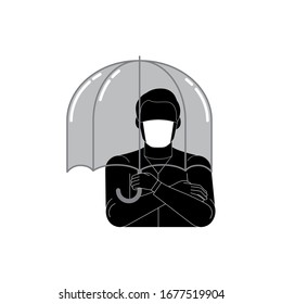Corona virus - staying at home (self-isolation). Home Quarantine illustration. Corona virus self-quarantine. Isolation period at home. Self-isolation shield from coronavirus. Vector.