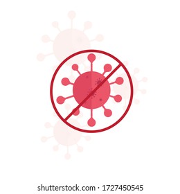 Corona virus stop Icon.Coronavirus 2019-nCoV.Corona Virus prevention ilustration of corona virus.
