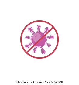 Corona virus stop Icon.Coronavirus 2019-nCoV.Corona Virus prevention ilustration of corona virus.