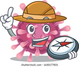 Corona virus stylized Explorer having a compass