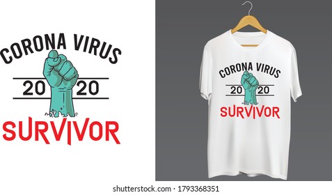 CORONA VIRUS SURVIVOR - CORONA VIRUS SURVIVOR 2020 T-SHIRT VECTOR