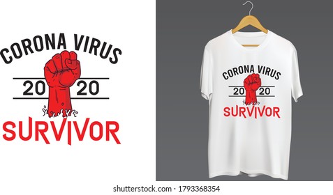 CORONA VIRUS SURVIVOR - CORONA VIRUS SURVIVOR 2020 T-SHIRT VECTOR