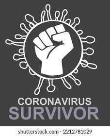 Corona virus survivor. vector illustration