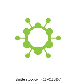 Corona virus symbol logo circle design concept