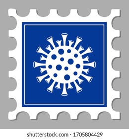 Corona Virus Symbol Sign Sticker Stamp