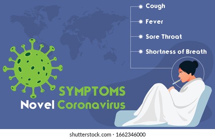 Corona virus symptoms and complications. Health and medical vector illustration. Corona virus infographics vector.