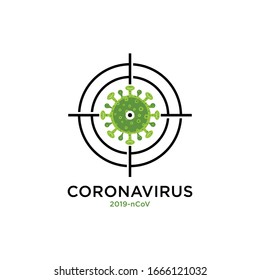 Corona virus target, vector illustration of corona virus in Wuhan, corona virus infection. 2019-nvoc.corona microbial virus.