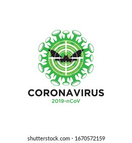 Corona virus target, vector illustration of corona virus in Wuhan, corona virus infection. 2019-nvoc.corona microbial virus.